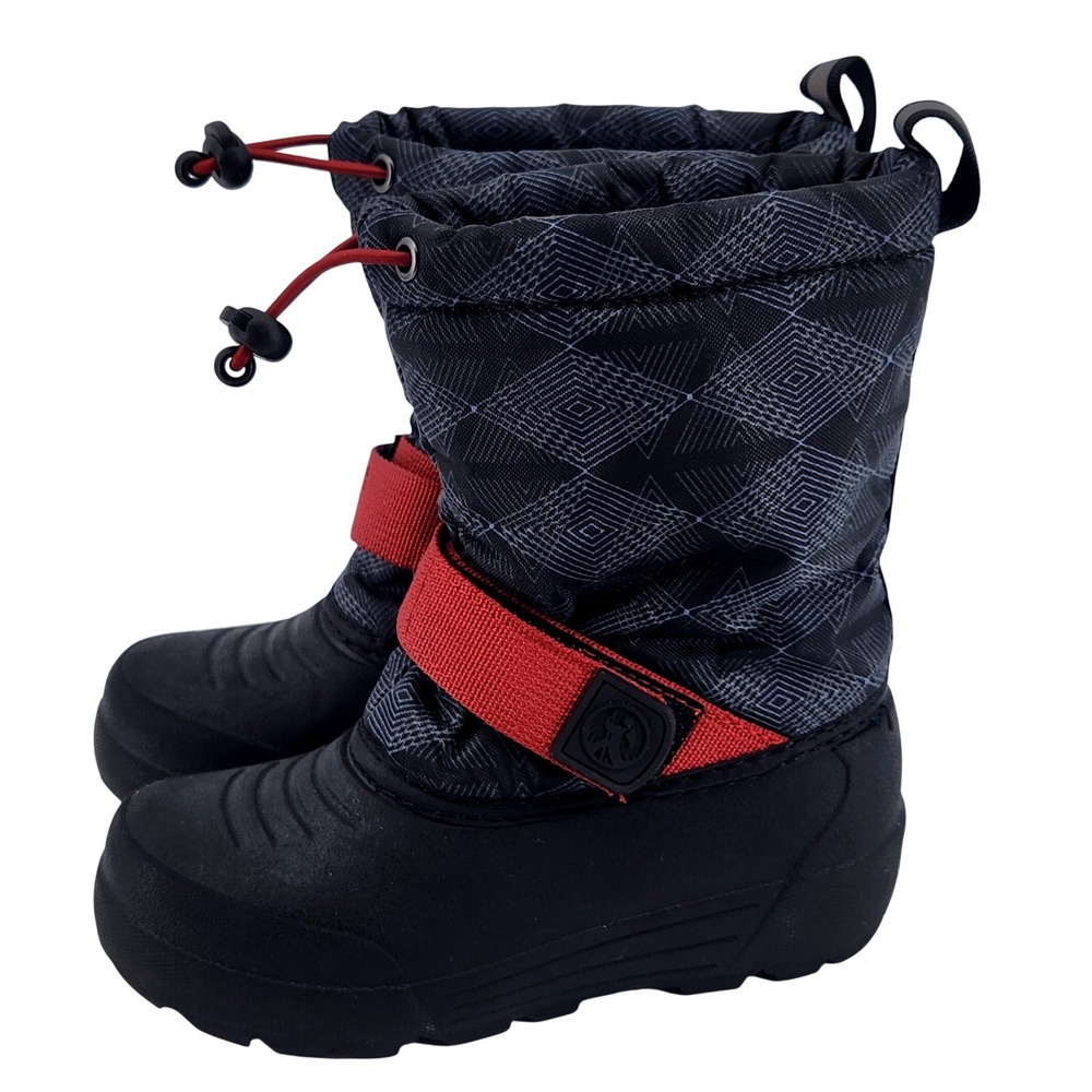 Northside Frosty Kids Size 11 Snow Boots Black Red Thinsulate Waterproof